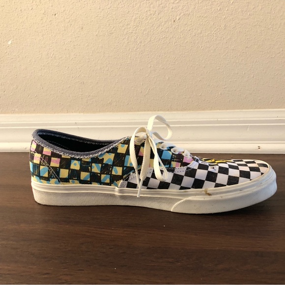 Vans Authentic Stranger Things Red/Black Checkerboard Sneakers Surfer Boy Pizza